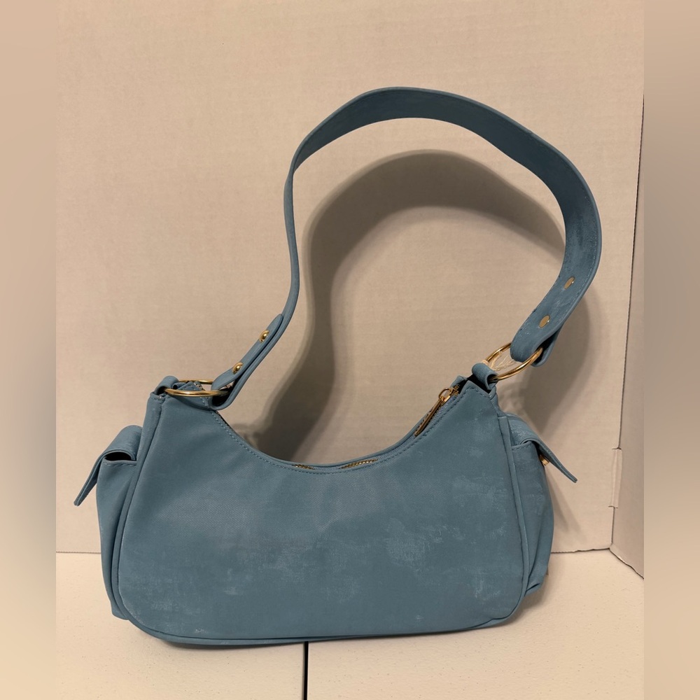 Aeropostale Light Blue Shoulder Bag with Gold Accents - Picture 3 of 9